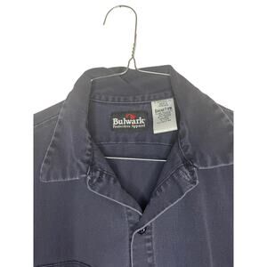 Bullwark Protective Apparel Large Flame Resistance Long Sleeve Navy Button Up